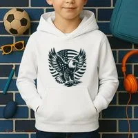 Eagle With American Flag Kids Hoodie thumb 2