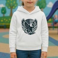 Eagle With American Flag Kids Hoodie thumb 3