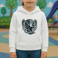 Eagle With American Flag Kids Hoodie thumb 3