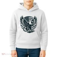 Eagle With American Flag Kids Hoodie thumb 4