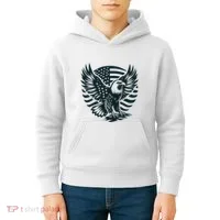 Eagle With American Flag Kids Hoodie thumb 4