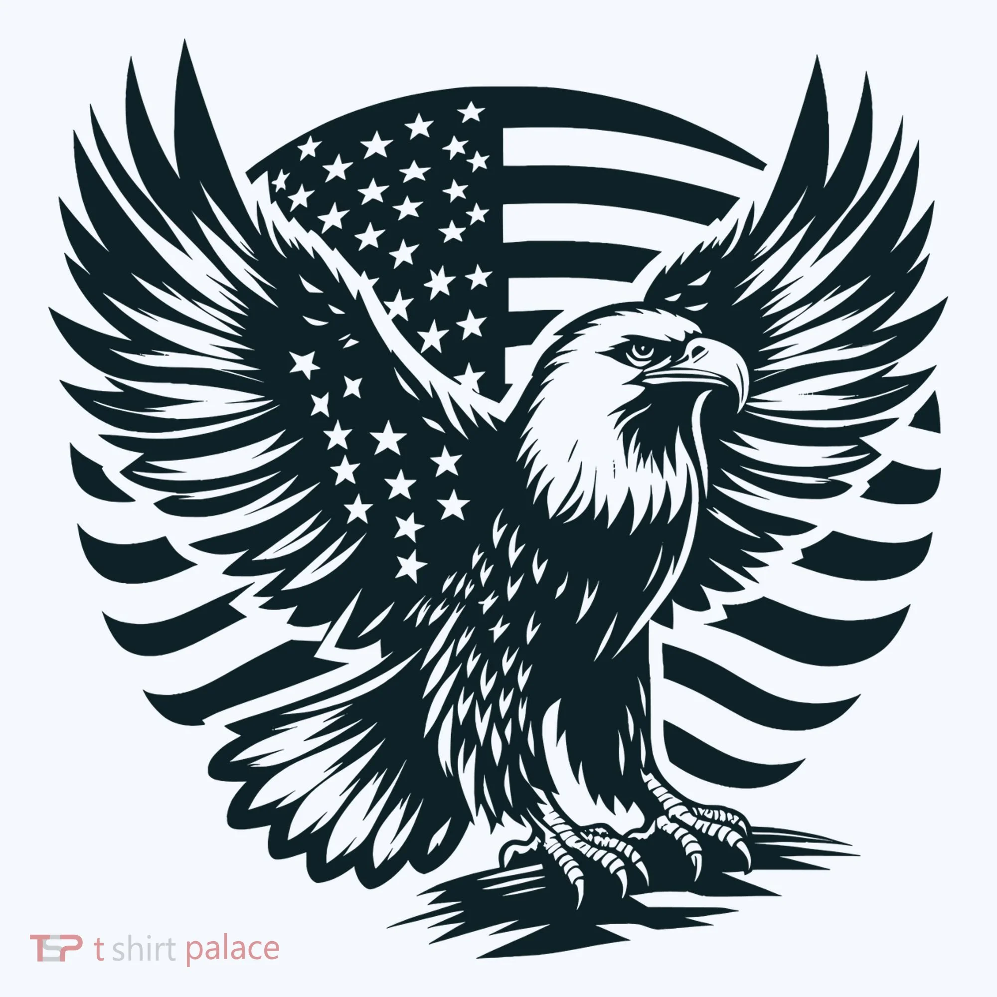 Eagle With American Flag Kids Hoodie