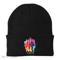 Earth Without Art Is Just Eh Funny Art Teacher Artist Beanie thumb 0