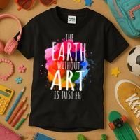 Earth Without Art Is Just Eh Funny Art Teacher Artist Kids T-Shirt thumb 3