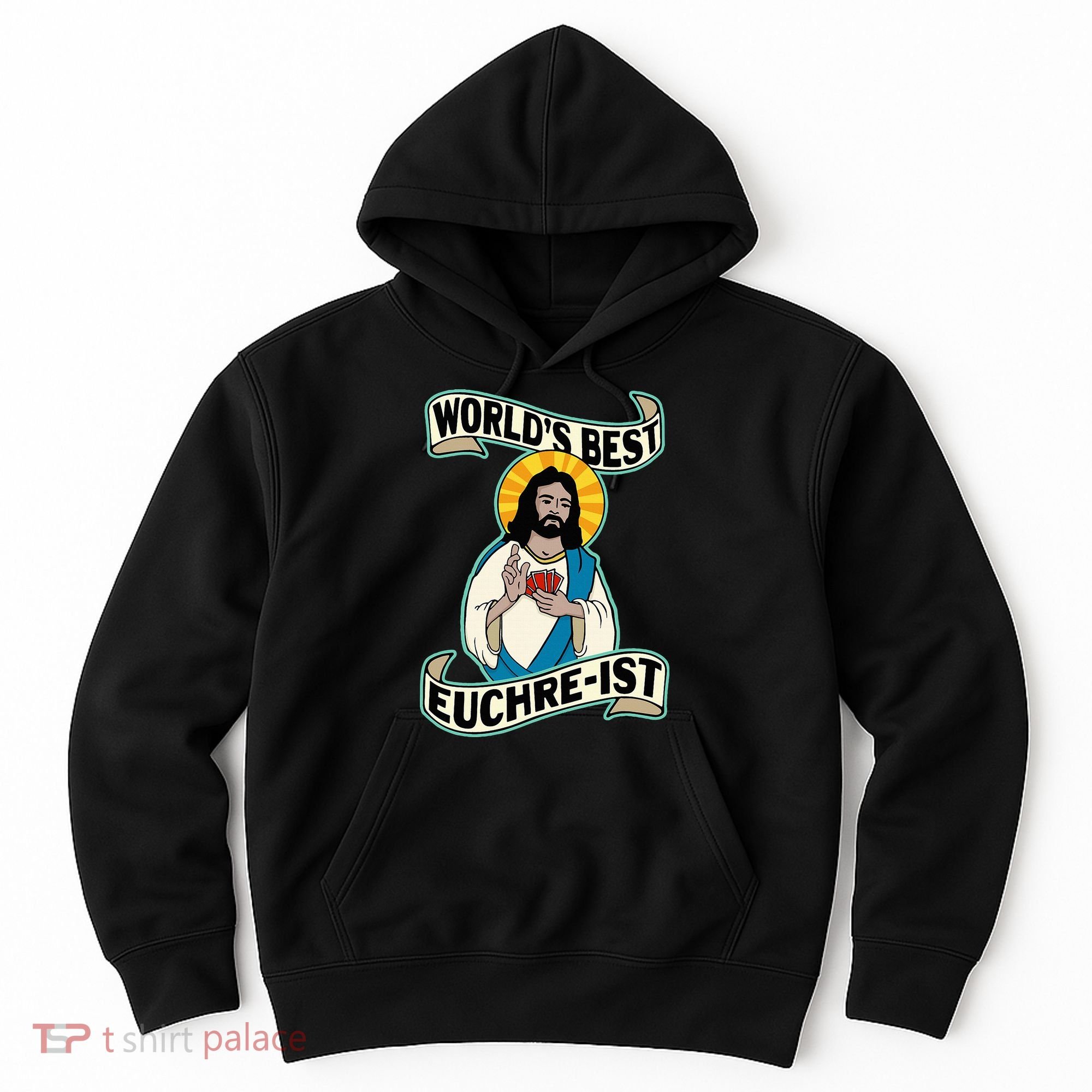 Euchre WorldS Best Euchre Ist Jesus Pun Hoodie