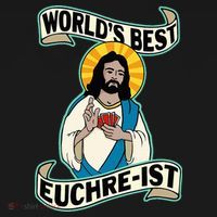 Euchre WorldS Best Euchre Ist Jesus Pun Long Sleeve Shirt thumb 2