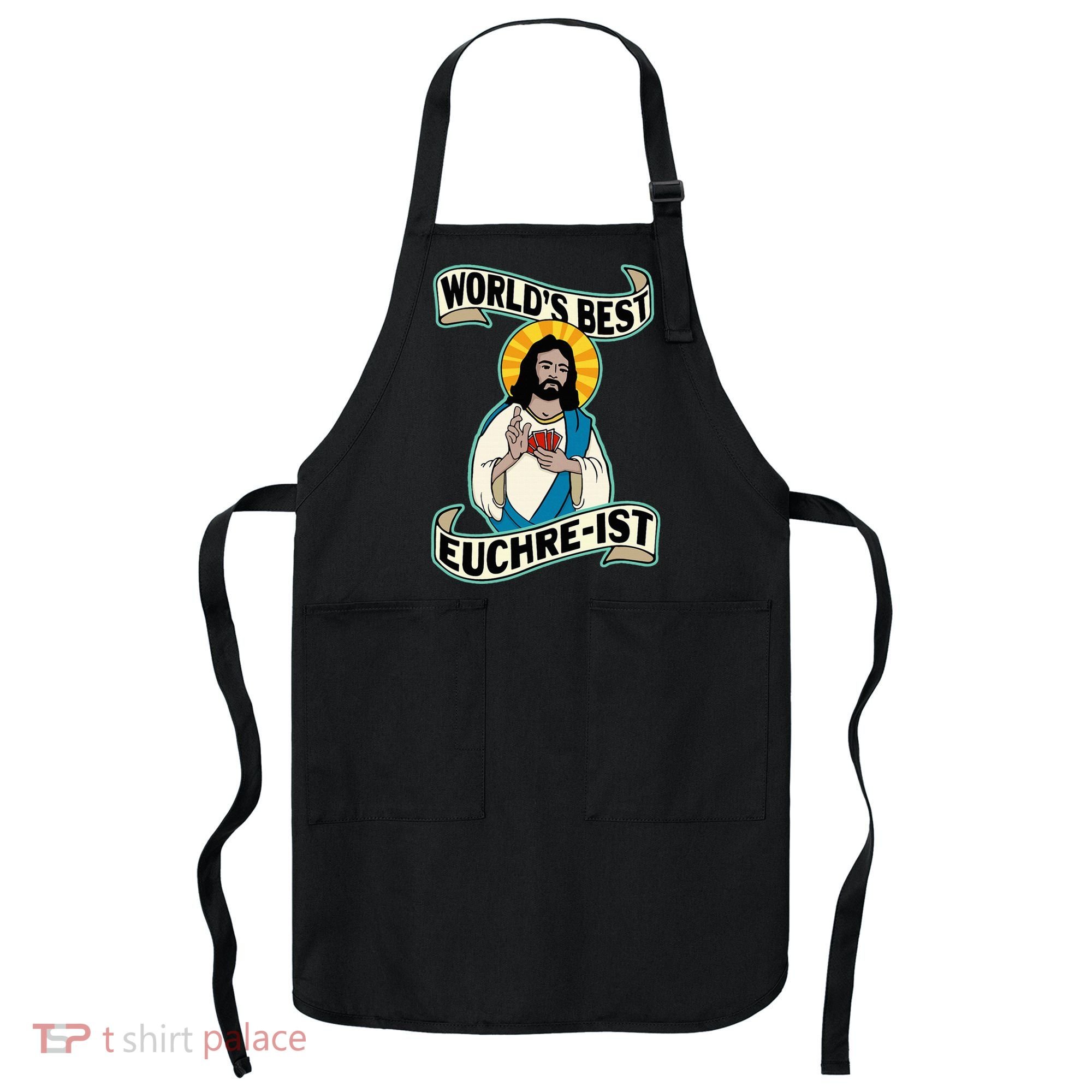 Euchre WorldS Best Euchre Ist Jesus Pun Apron