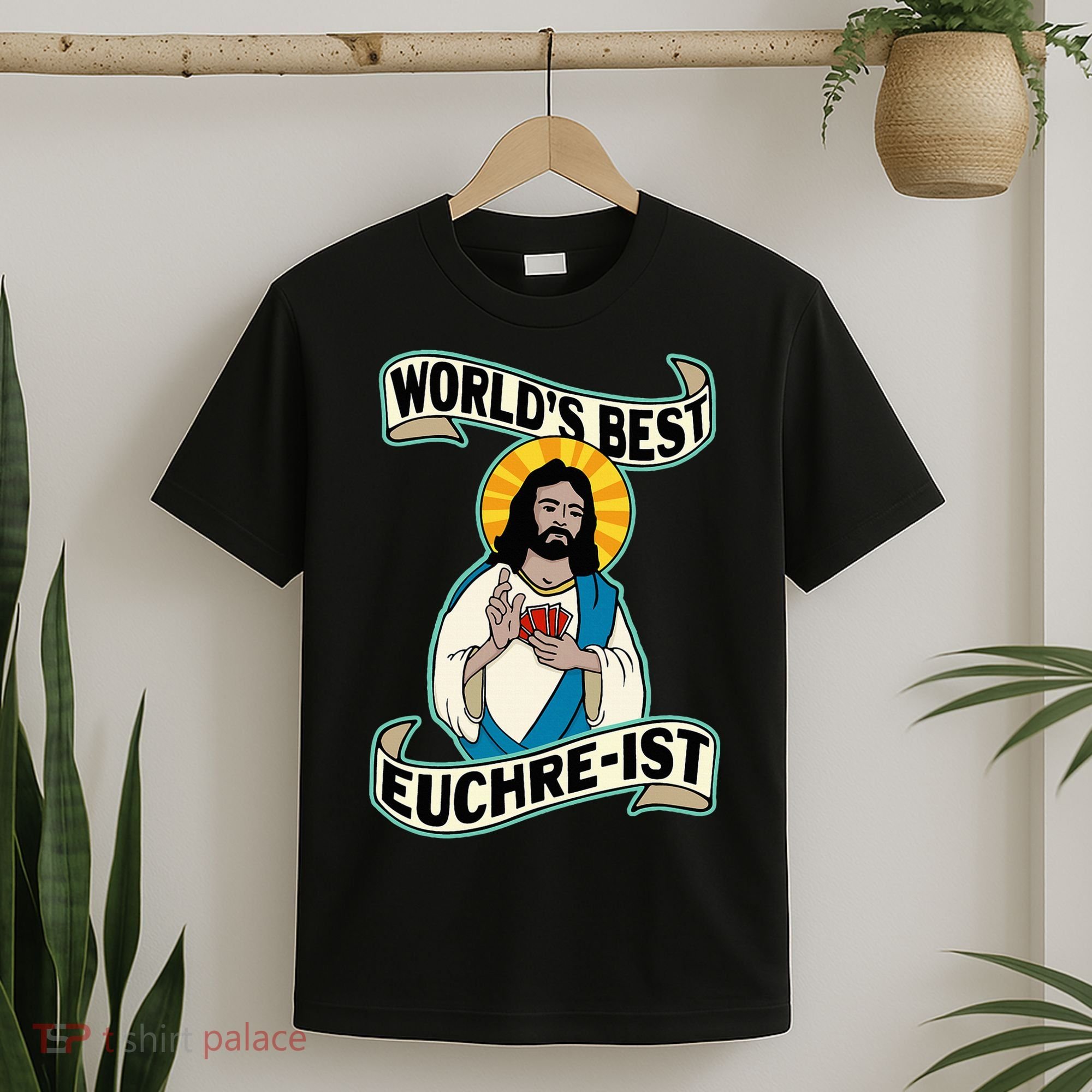Euchre WorldS Best Euchre Ist Jesus Pun T-Shirt