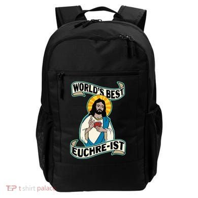 Euchre WorldS Best Euchre Ist Jesus Pun Backpack