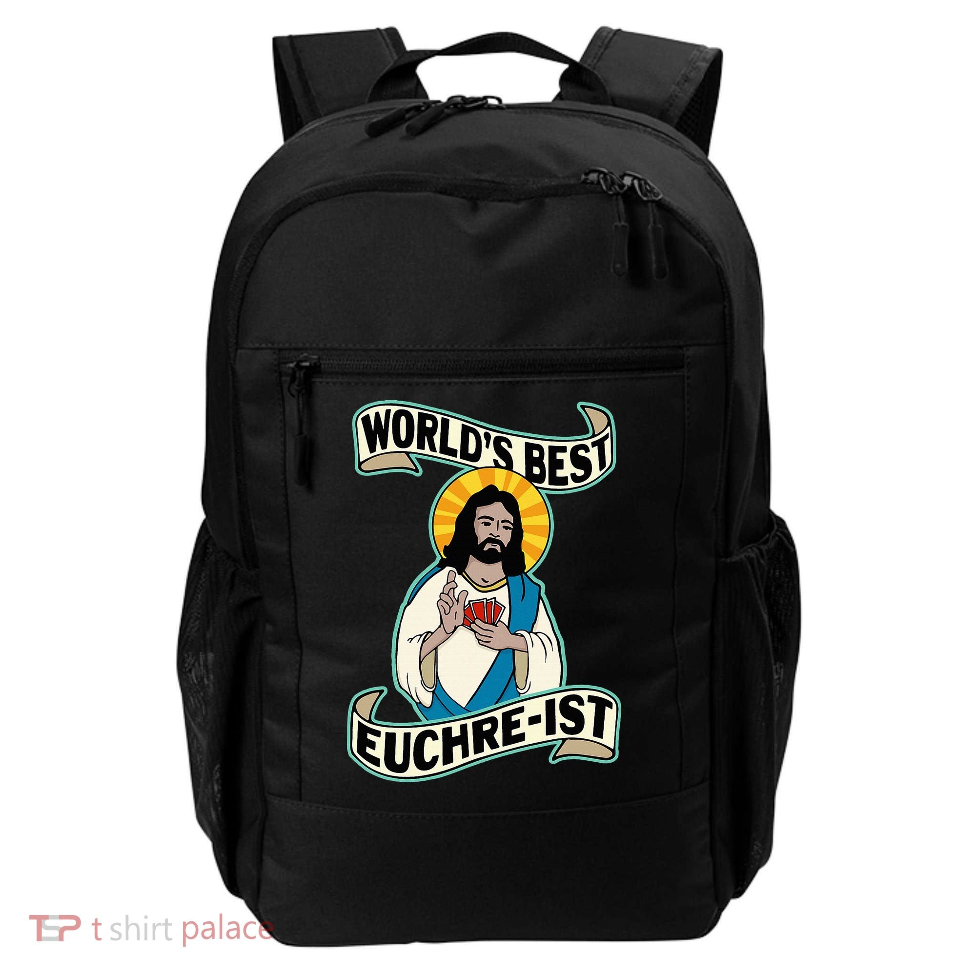 Euchre WorldS Best Euchre Ist Jesus Pun Backpack