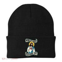 Euchre WorldS Best Euchre Ist Jesus Pun Beanie thumb 0
