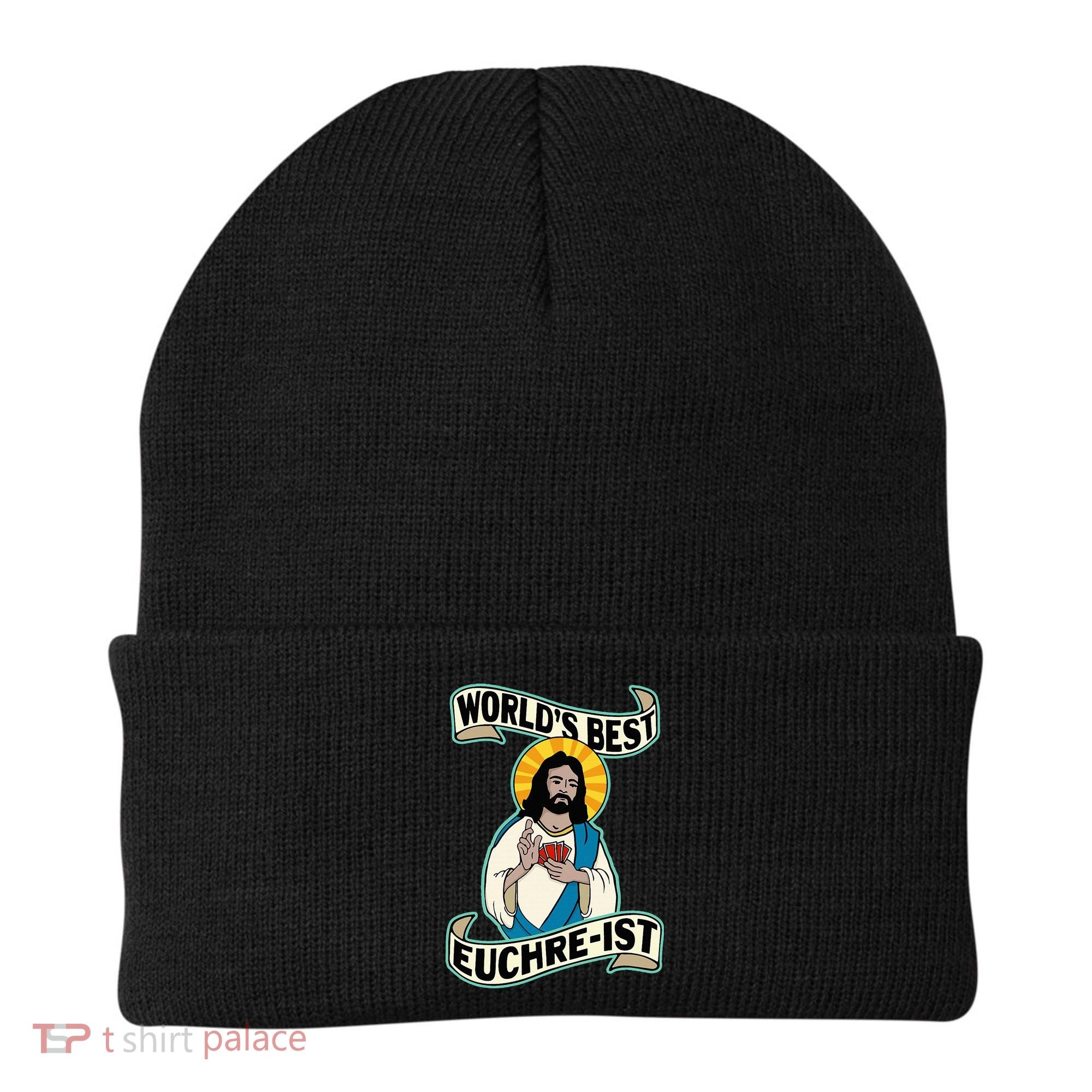Euchre WorldS Best Euchre Ist Jesus Pun Beanie