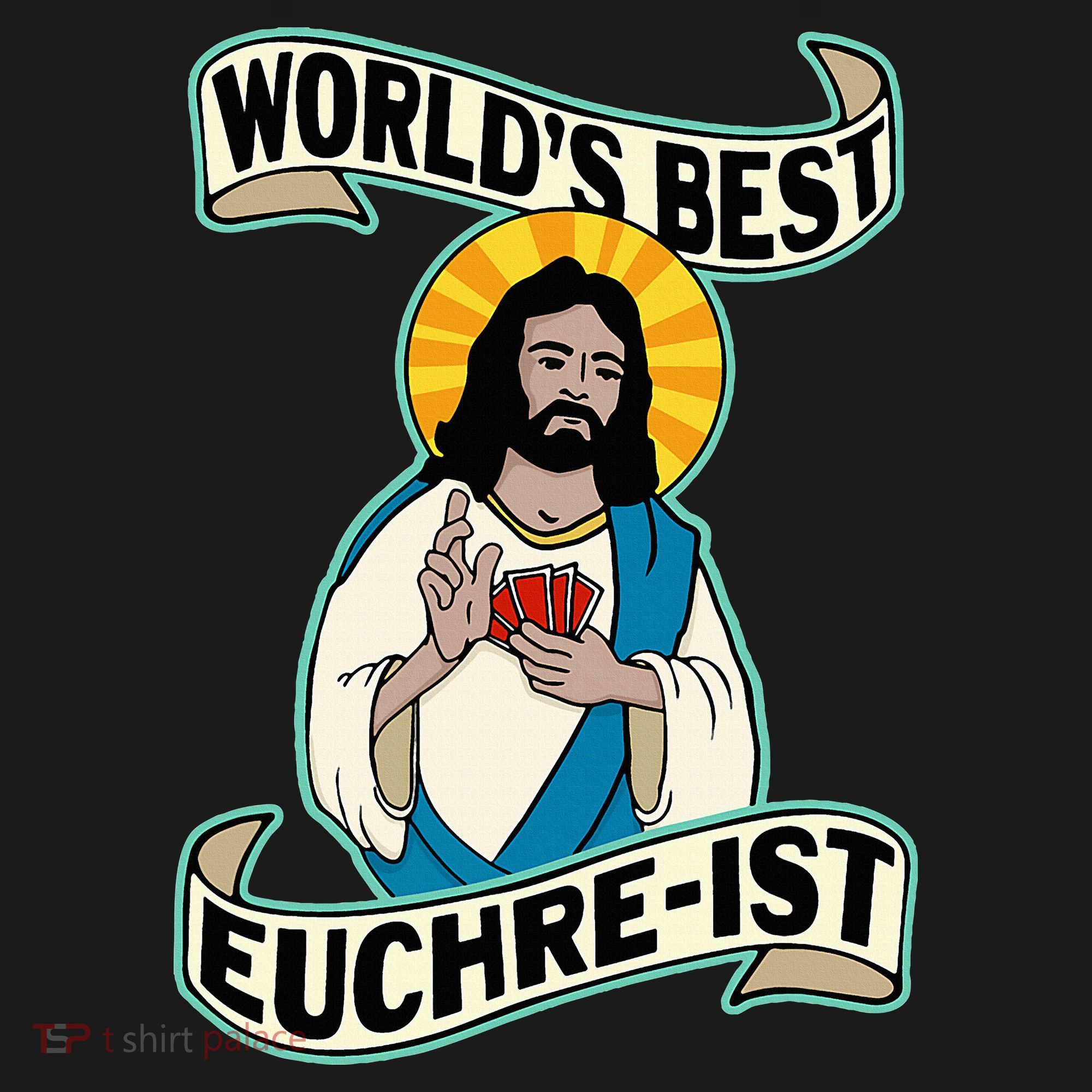 Euchre WorldS Best Euchre Ist Jesus Pun Polo