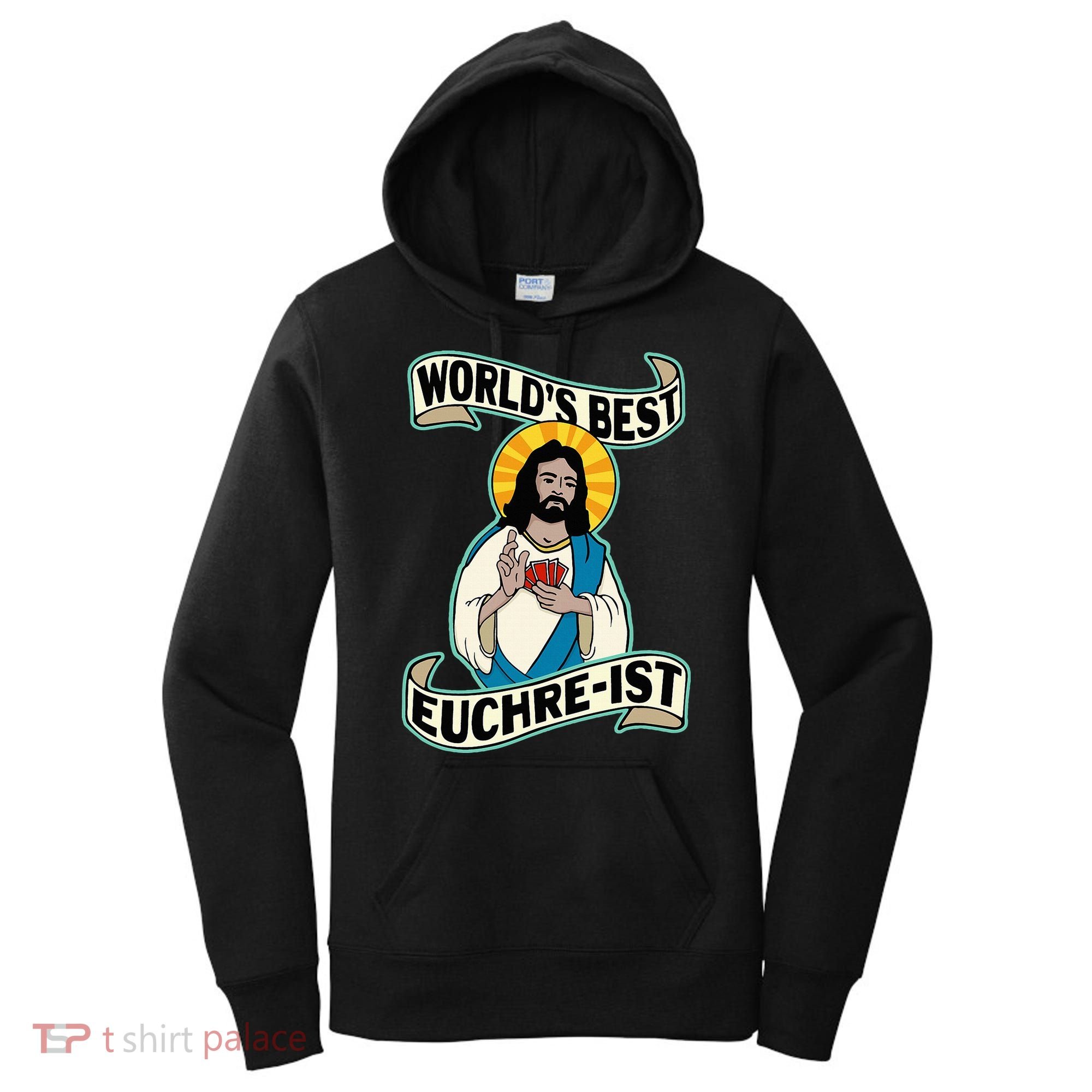 Euchre WorldS Best Euchre Ist Jesus Pun Women's Hoodie
