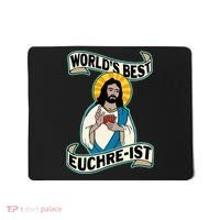 Euchre WorldS Best Euchre Ist Jesus Pun Mousepad thumb 0