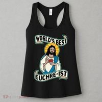 Euchre WorldS Best Euchre Ist Jesus Pun Women's Tank Top thumb 3