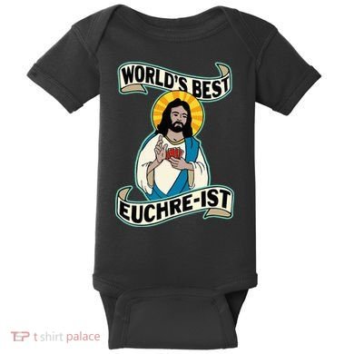 Euchre WorldS Best Euchre Ist Jesus Pun Baby Bodysuit