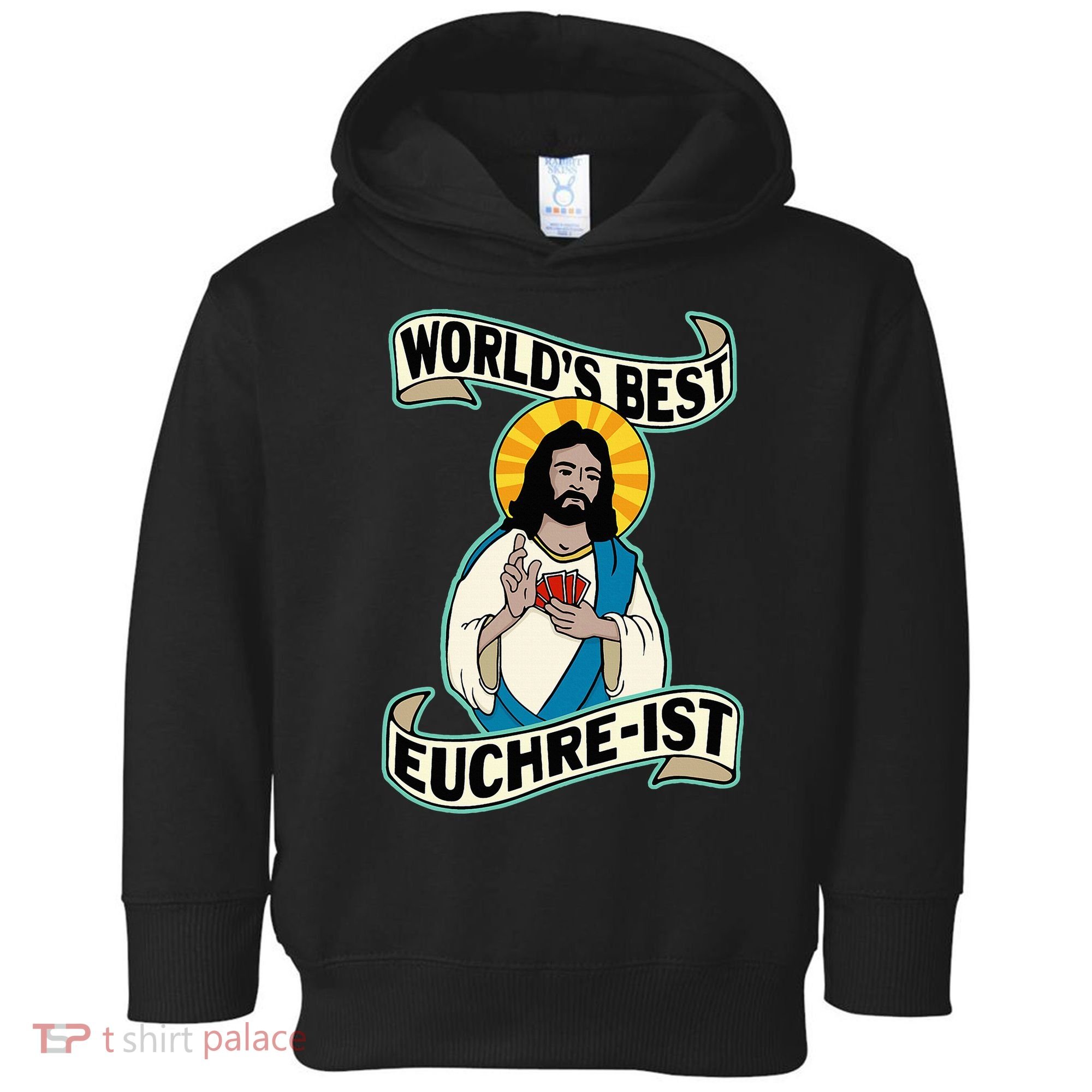 Euchre WorldS Best Euchre Ist Jesus Pun Toddler Hoodie