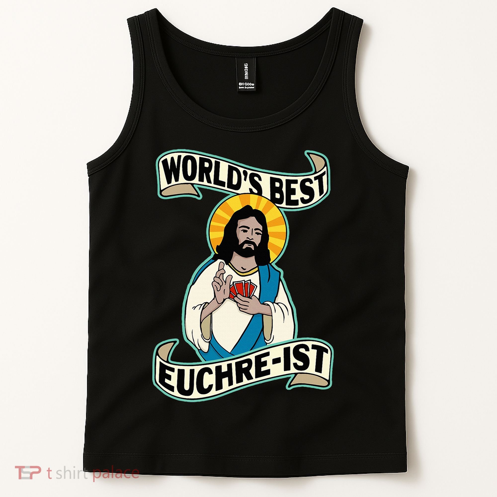 Euchre WorldS Best Euchre Ist Jesus Pun Tank Top