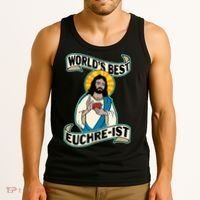 Euchre WorldS Best Euchre Ist Jesus Pun Tank Top thumb 3