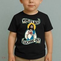 Euchre WorldS Best Euchre Ist Jesus Pun Toddler T-Shirt thumb 2