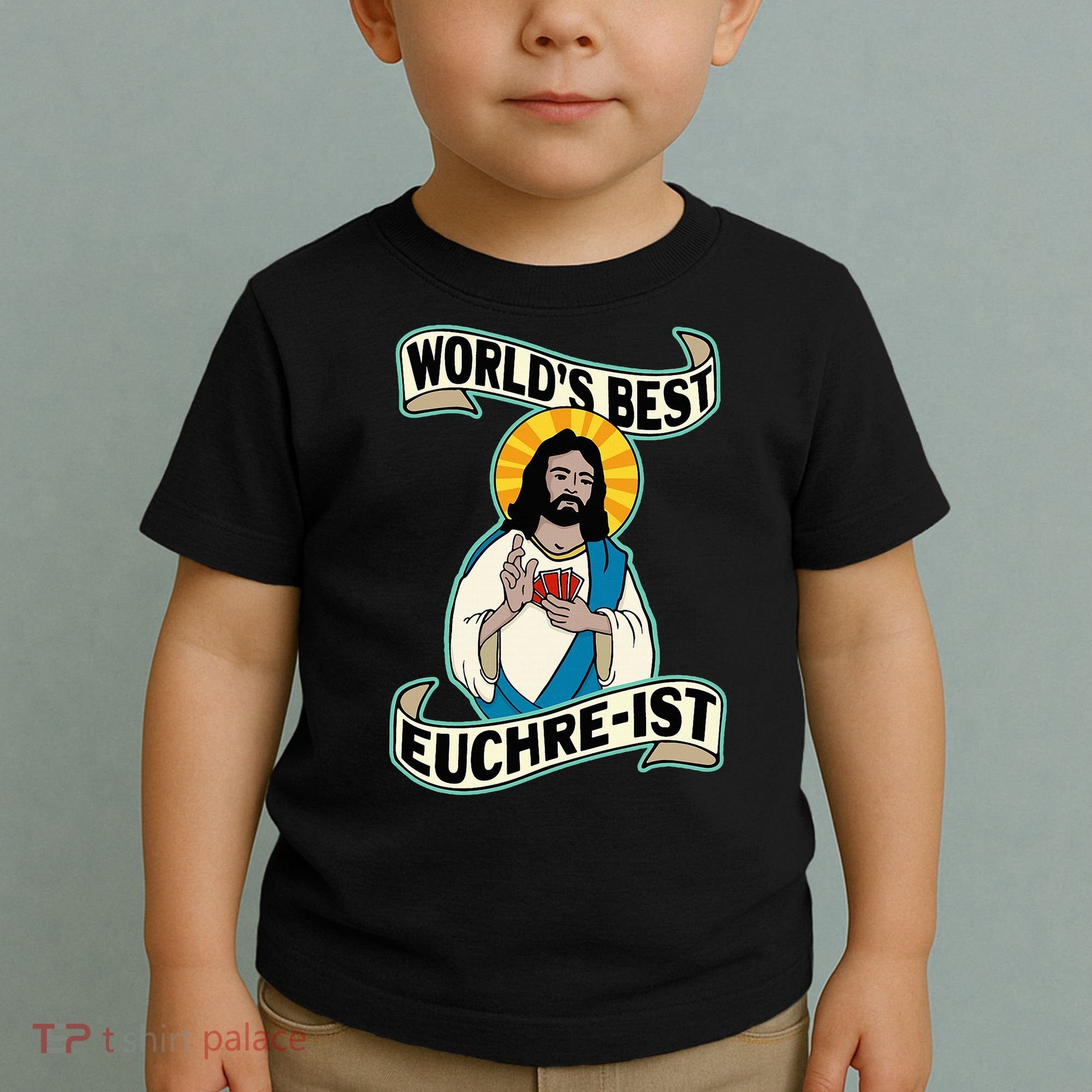 Euchre WorldS Best Euchre Ist Jesus Pun Toddler T-Shirt