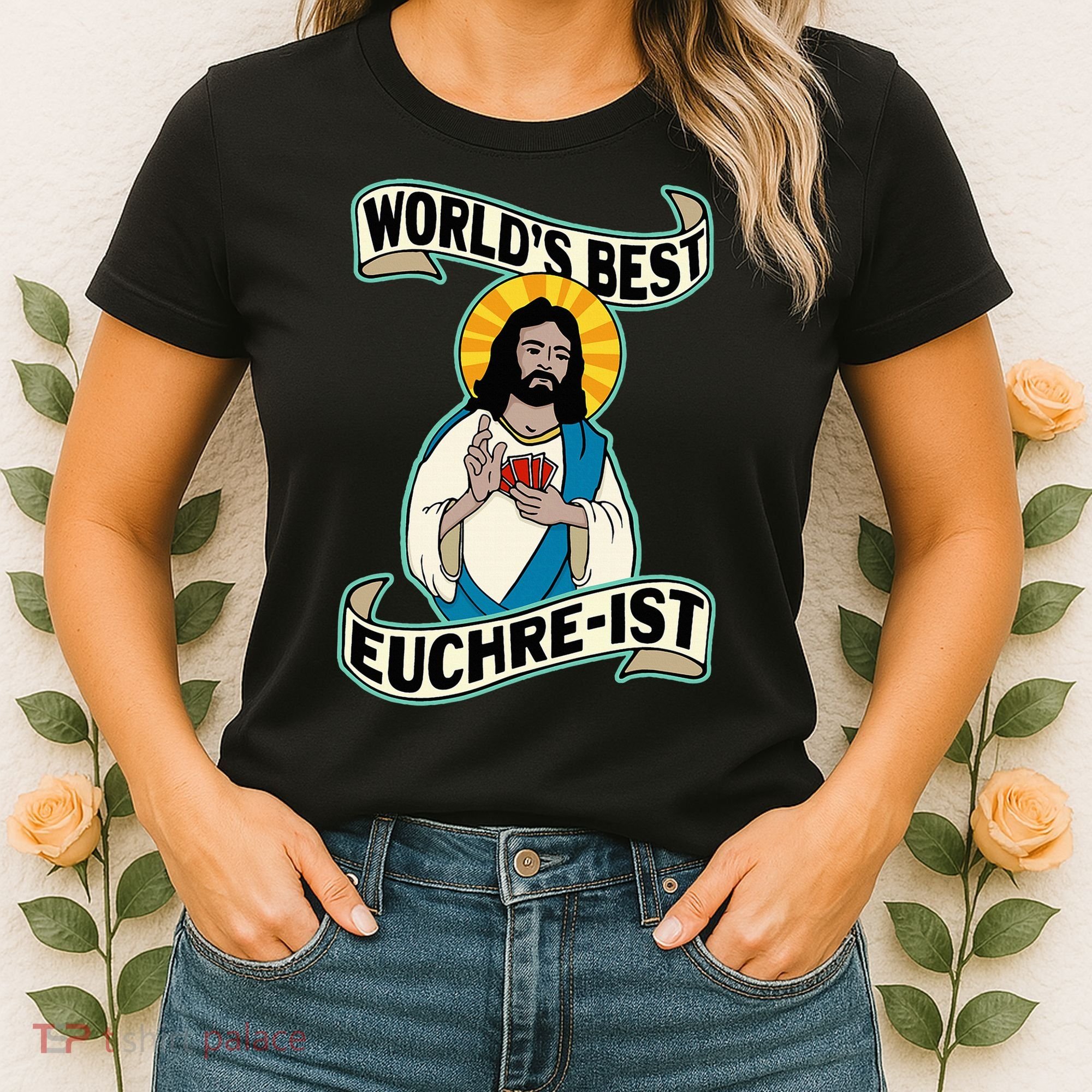 Euchre WorldS Best Euchre Ist Jesus Pun Women's T-Shirt