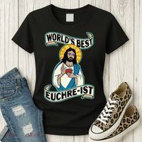 Euchre WorldS Best Euchre Ist Jesus Pun Women's T-Shirt thumb 3