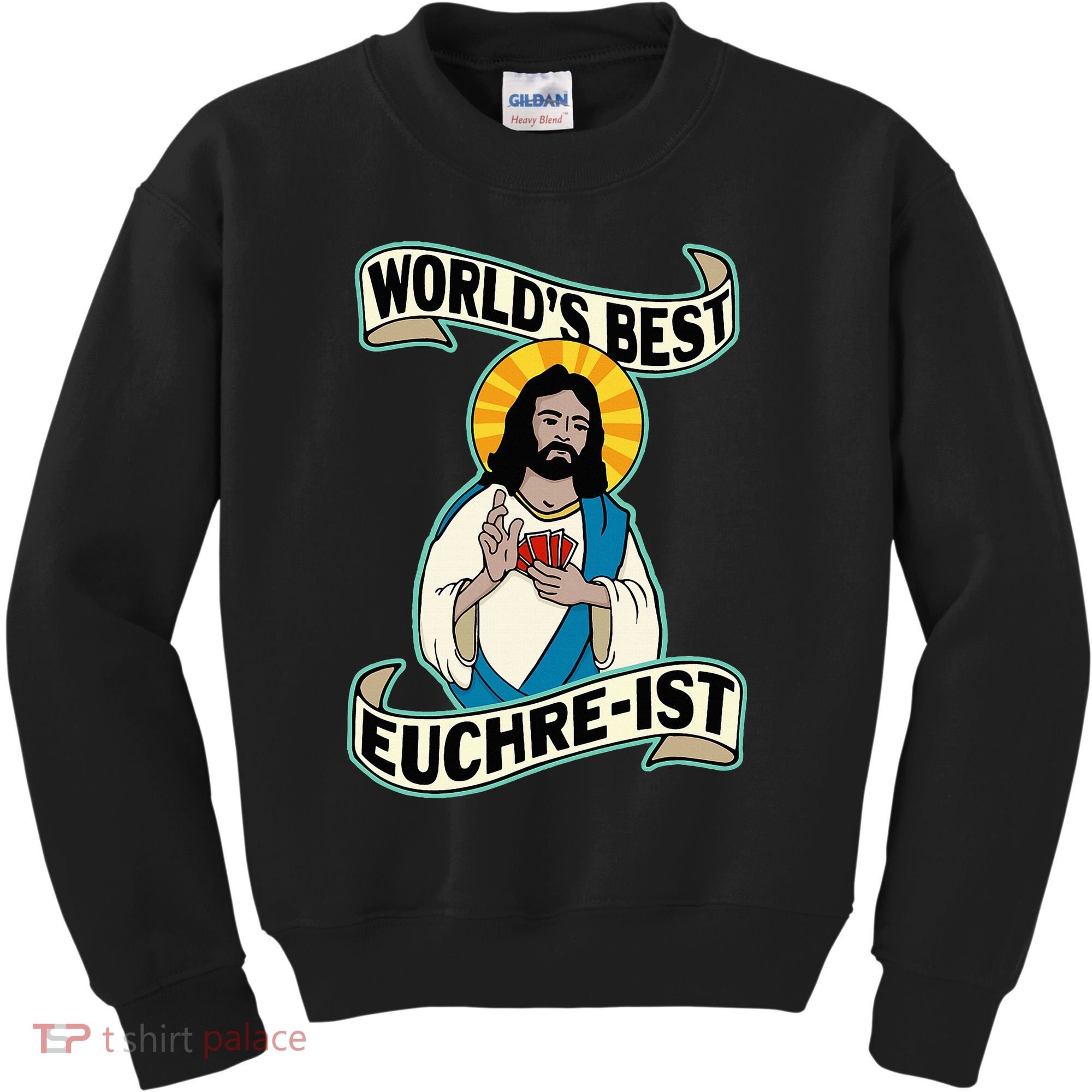 Euchre WorldS Best Euchre Ist Jesus Pun Kids Sweatshirt