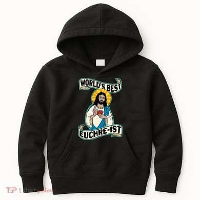 Euchre WorldS Best Euchre Ist Jesus Pun Kids Hoodie