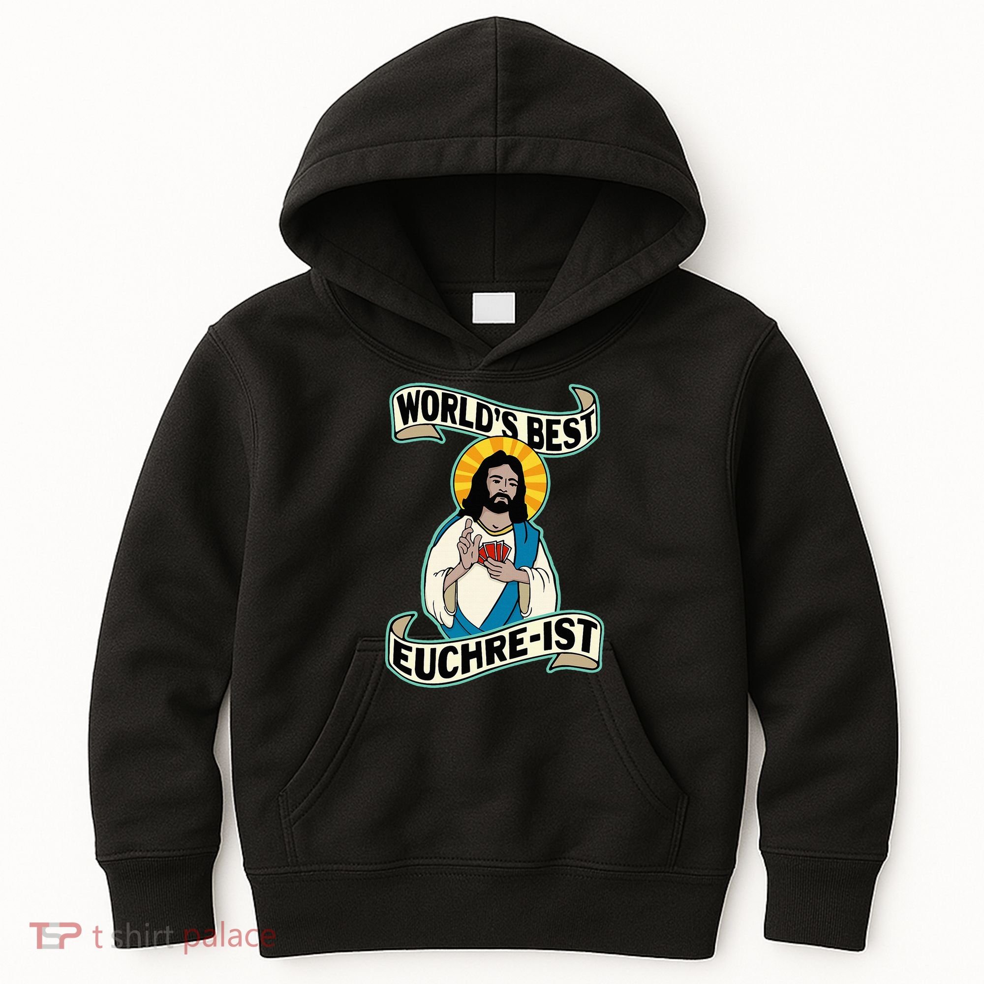 Euchre WorldS Best Euchre Ist Jesus Pun Kids Hoodie