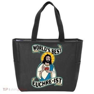 Euchre WorldS Best Euchre Ist Jesus Pun Tote Bag