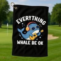 Everything Whale Be OK Golf Towel thumb 1