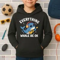 Everything Whale Be OK Kids Hoodie thumb 2