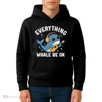 Everything Whale Be OK Kids Hoodie thumb 4