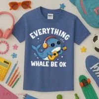 Everything Whale Be OK Kids T-Shirt thumb 3