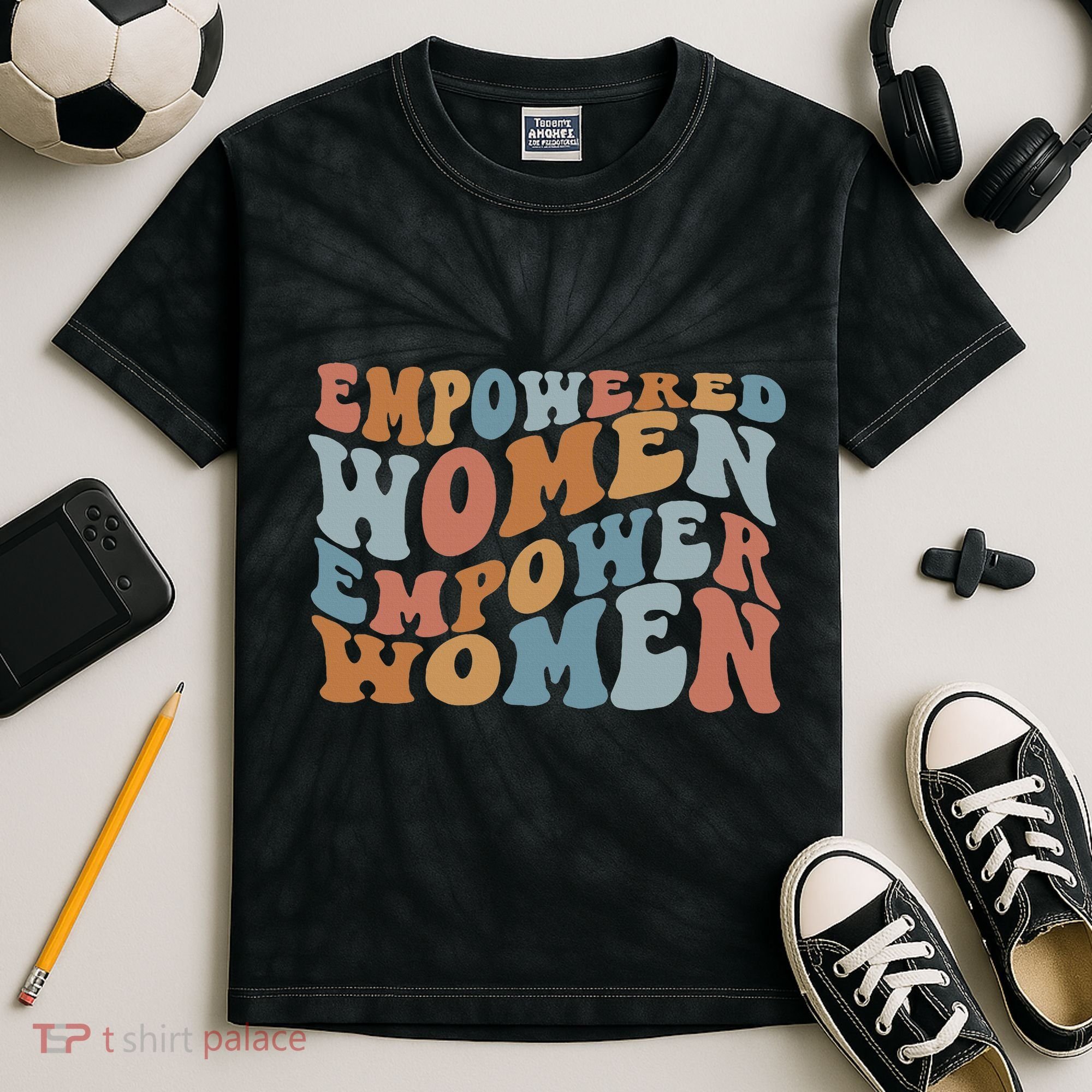 Empowered Women Empower Feminist Kids Tie-Dye T-Shirt