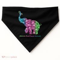 Elephant With Flower Metastatic Breast Cancer Awareness USA-Made Doggie Bandana thumb 0