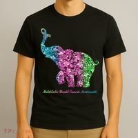 Elephant With Flower Metastatic Breast Cancer Awareness T-Shirt thumb 3