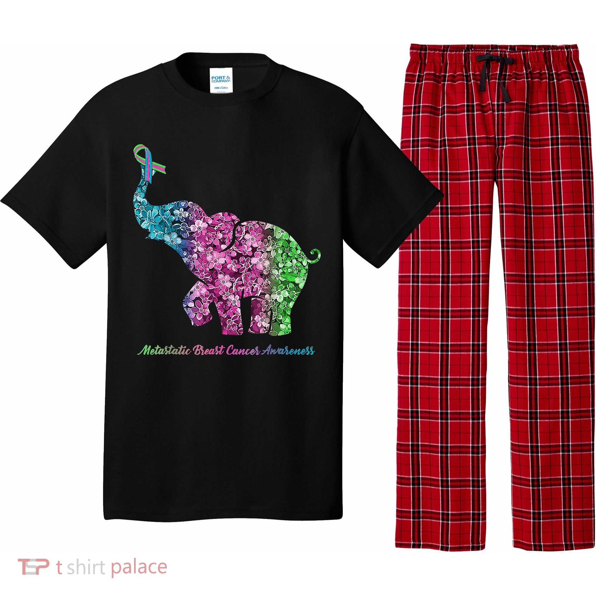 Elephant With Flower Metastatic Breast Cancer Awareness Pajama Set