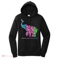 Elephant With Flower Metastatic Breast Cancer Awareness Women's Hoodie thumb 0