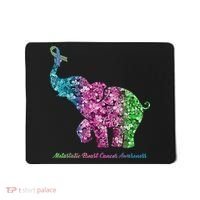 Elephant With Flower Metastatic Breast Cancer Awareness Mousepad thumb 0