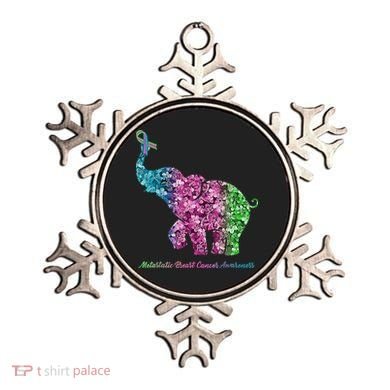 Elephant With Flower Metastatic Breast Cancer Awareness Ornament