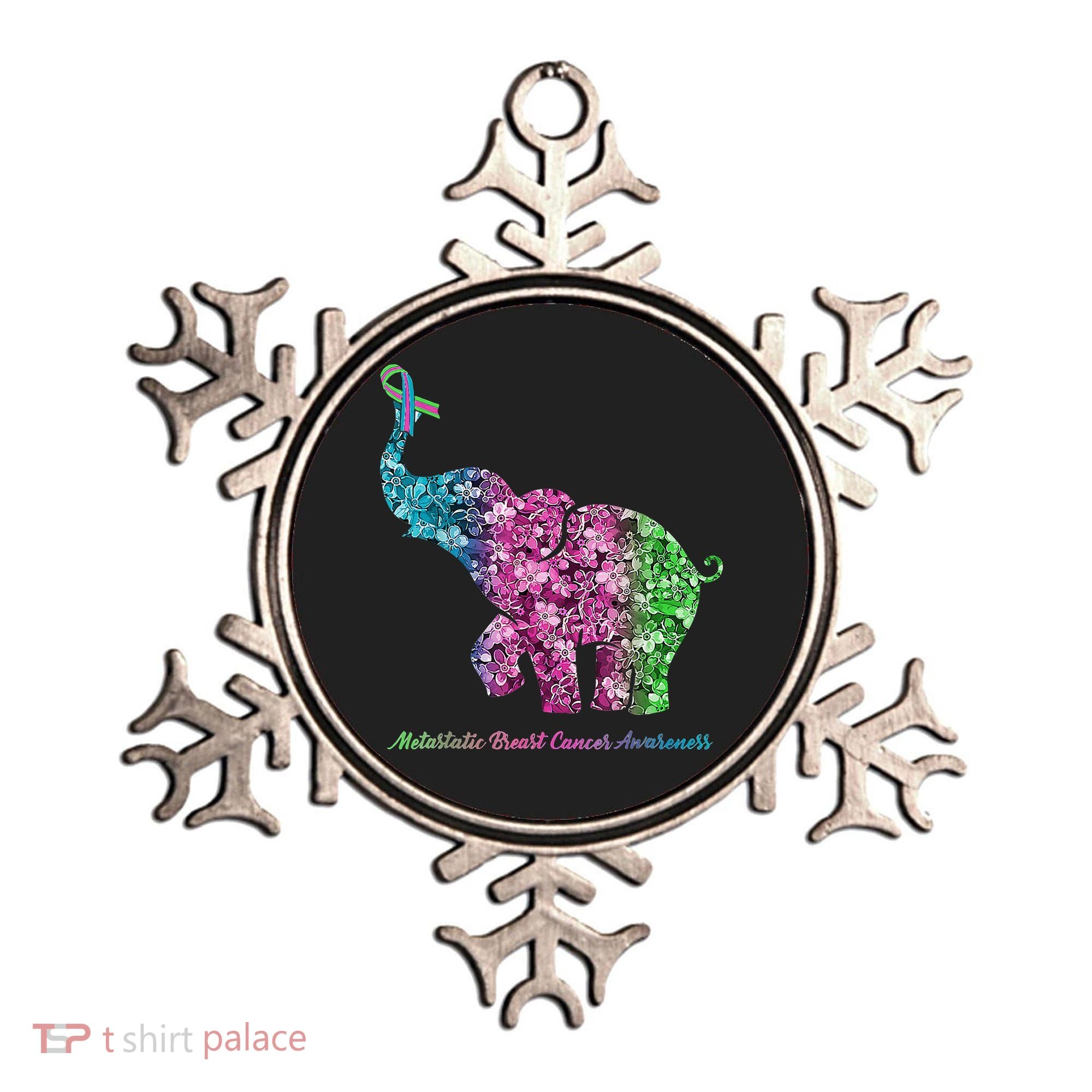Elephant With Flower Metastatic Breast Cancer Awareness Ornament