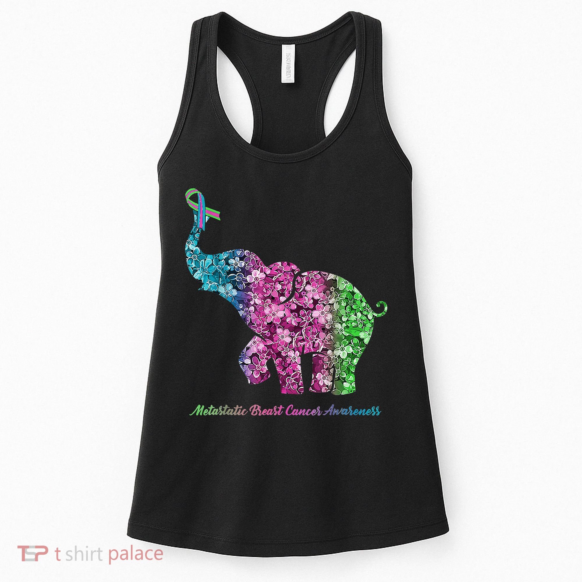 Elephant With Flower Metastatic Breast Cancer Awareness Women's Tank Top