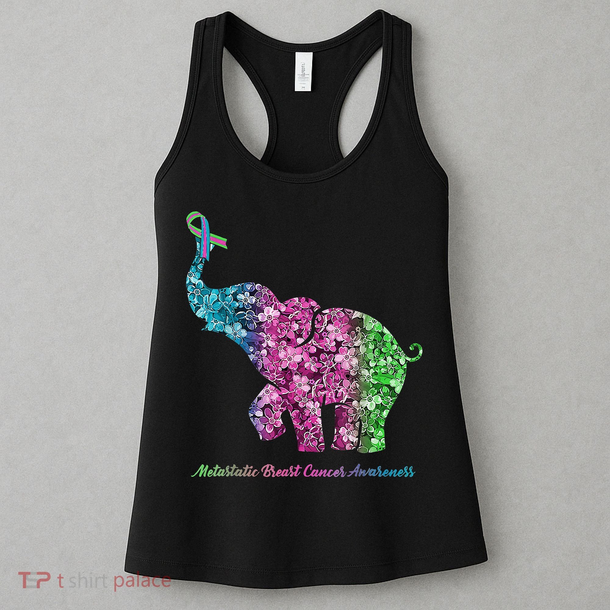 Elephant With Flower Metastatic Breast Cancer Awareness Women's Tank Top