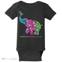 Elephant With Flower Metastatic Breast Cancer Awareness Baby Bodysuit thumb 0