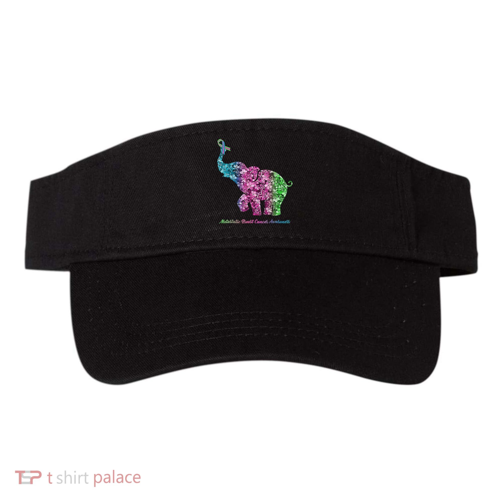 Elephant With Flower Metastatic Breast Cancer Awareness Visor