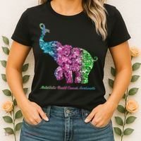 Elephant With Flower Metastatic Breast Cancer Awareness Women's T-Shirt thumb 2