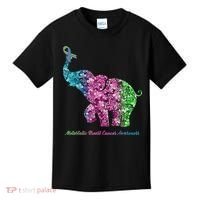 Elephant With Flower Metastatic Breast Cancer Awareness Kids T-Shirt thumb 0